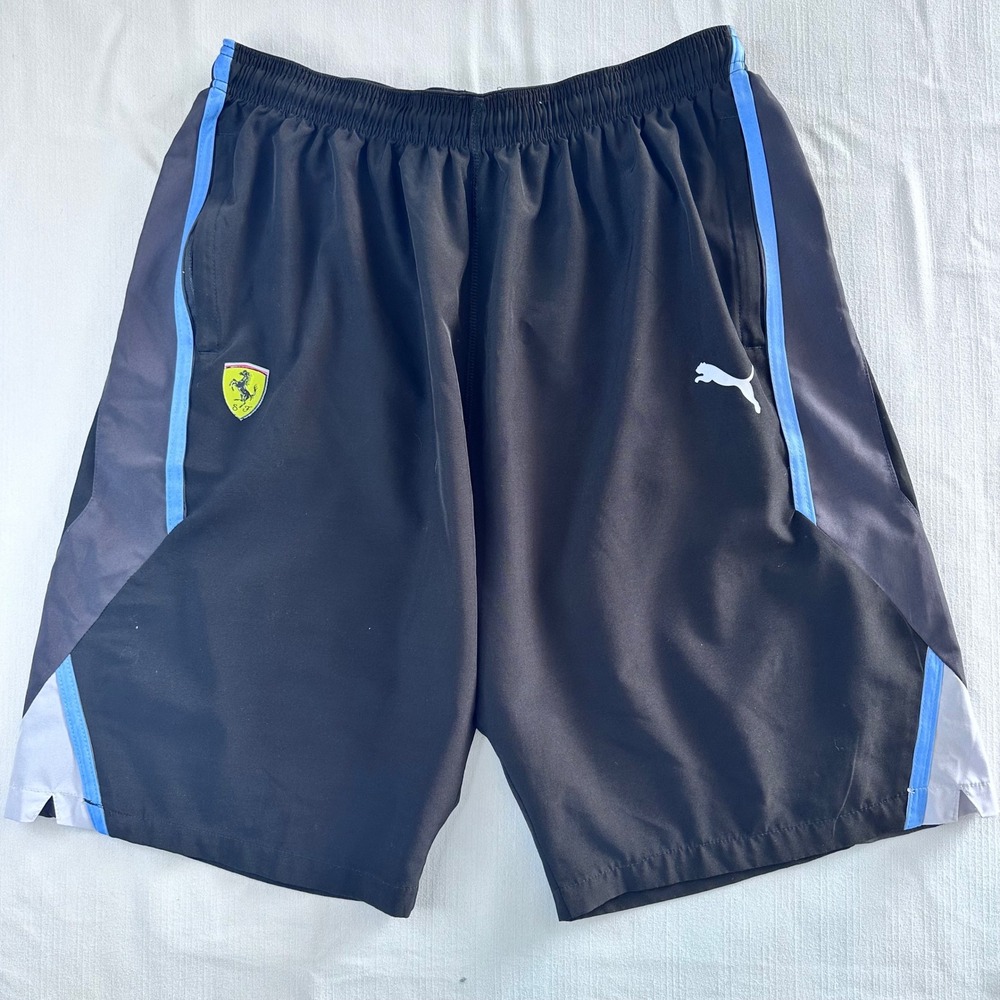 Puma Scuderia Ferrari Motorsport Shorts Mens 2XL‎ Black Blue Made in Italy
